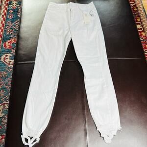 Good American White Distressed Cuff Good Legs Jeans